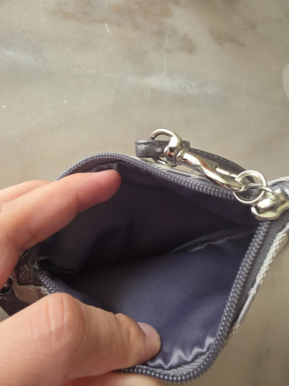 Coach Small Signature Wristlet in Beige/Taupe